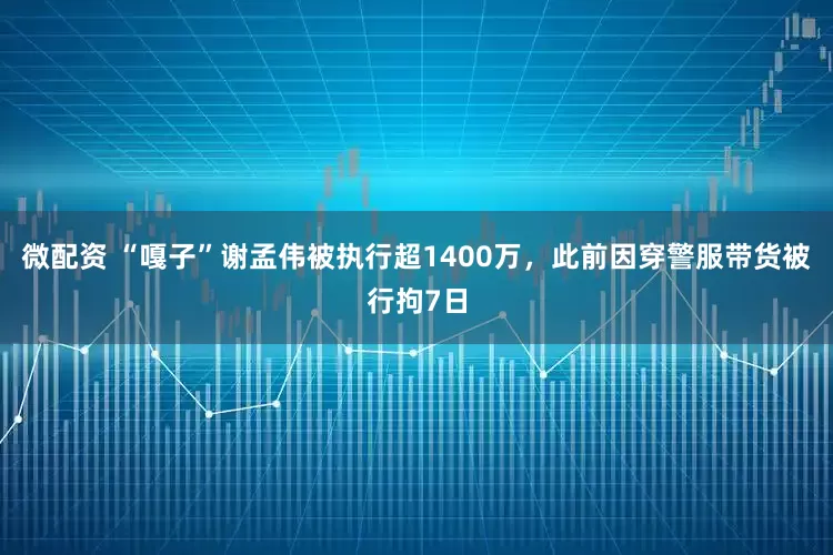 微配资 “嘎子”谢孟伟被执行超1400万，此前因穿警服带货被行拘7日